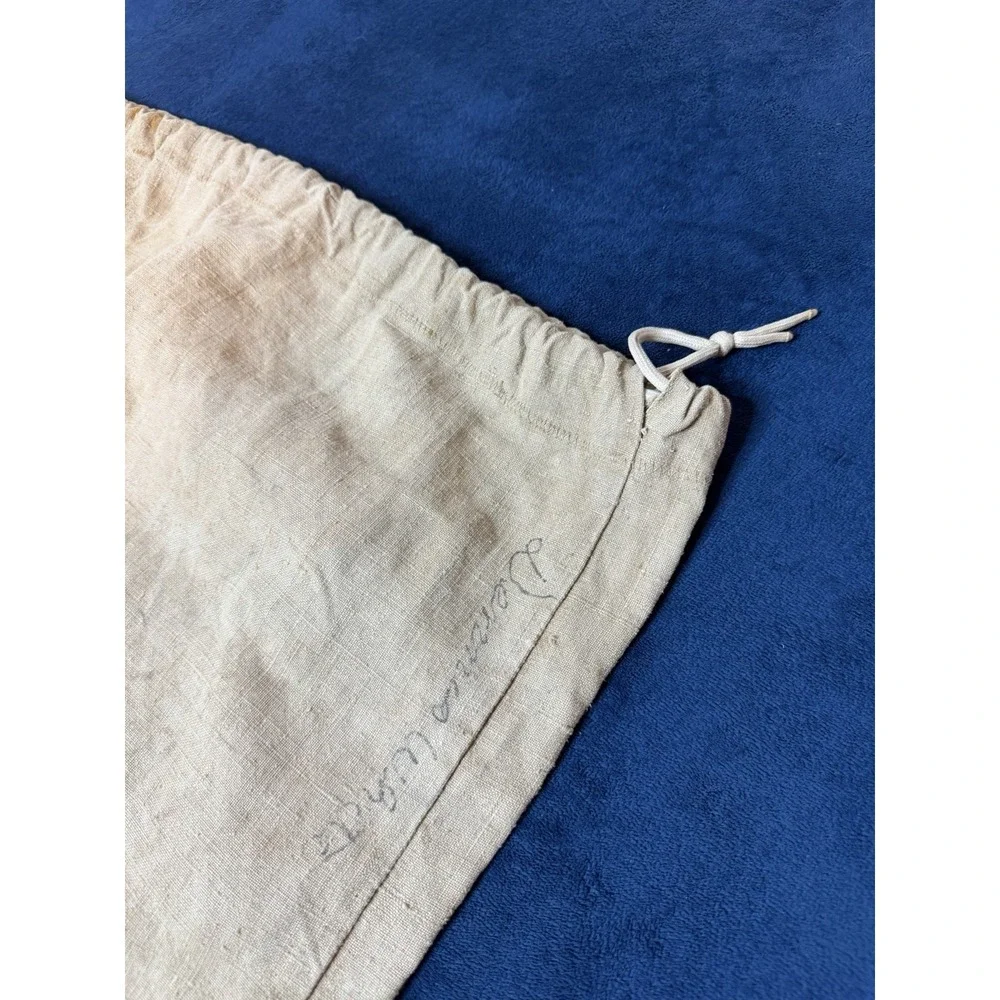 Vintage 1960s Blank Cloth Canvas Seed Sack Bag Drawstring 35x24